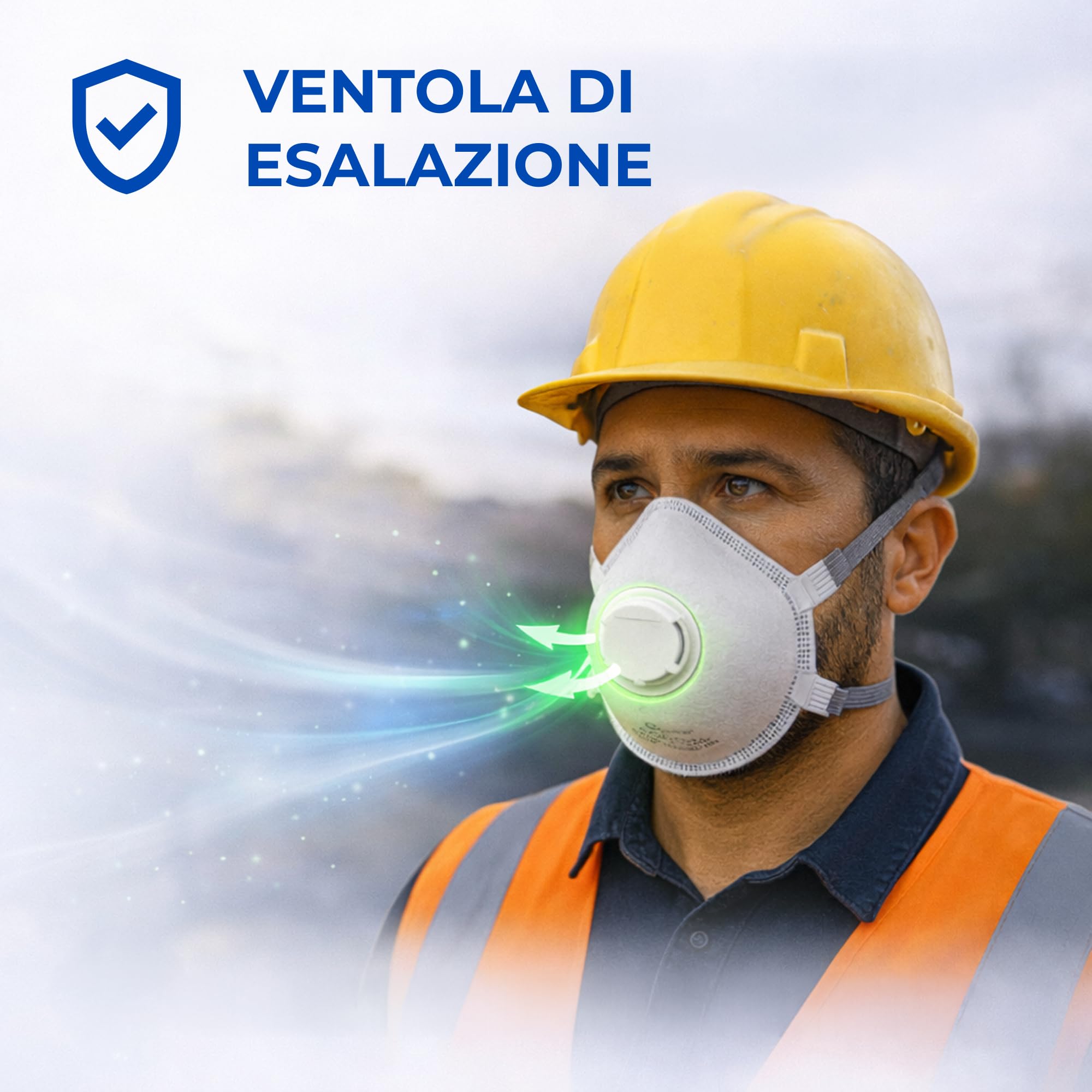 Ventux Mascherina FFP3 a Coppa con Valvola 9 Pezzi