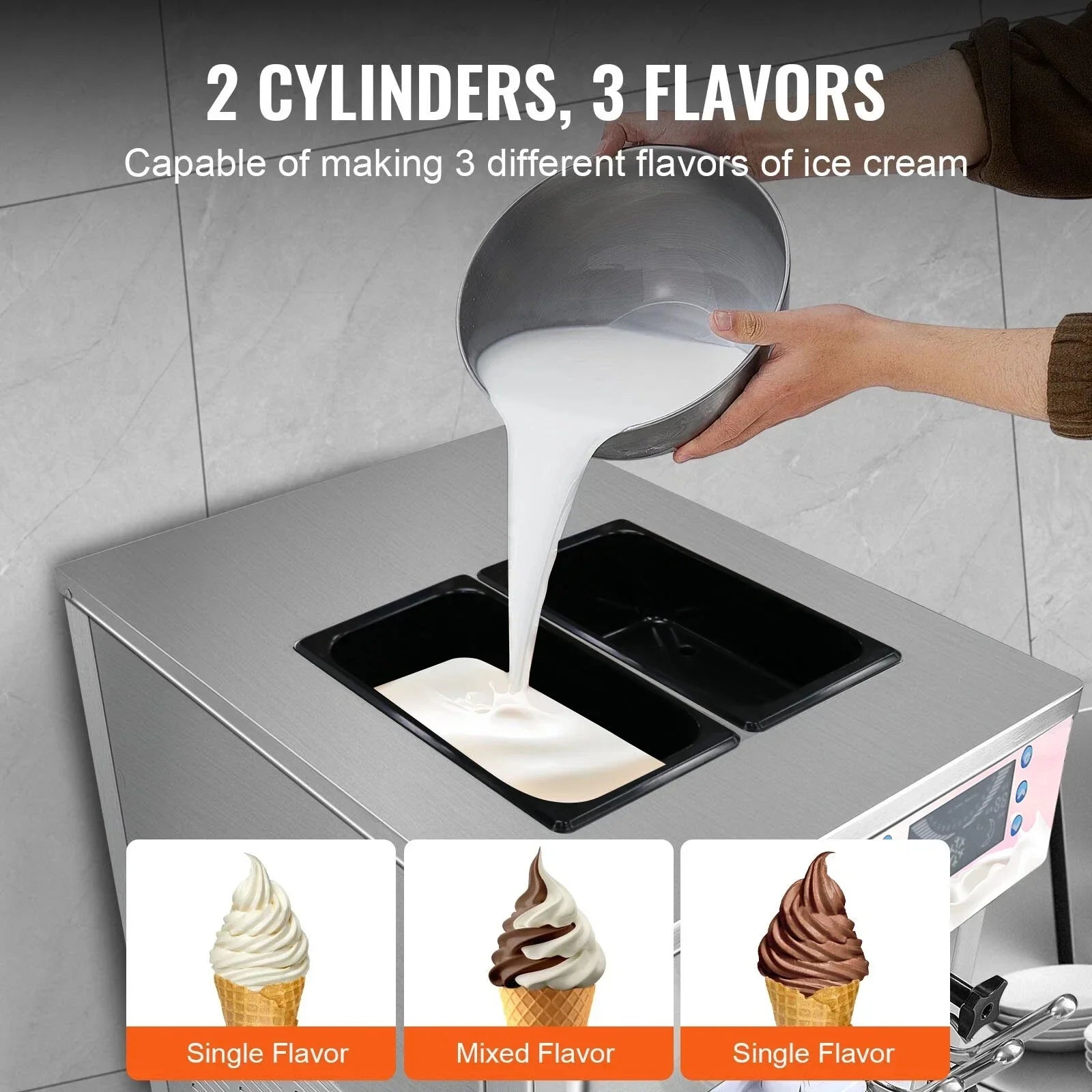 Sihao Ice Cream Maker Gelatiera Soft 3 Gusti S20AB