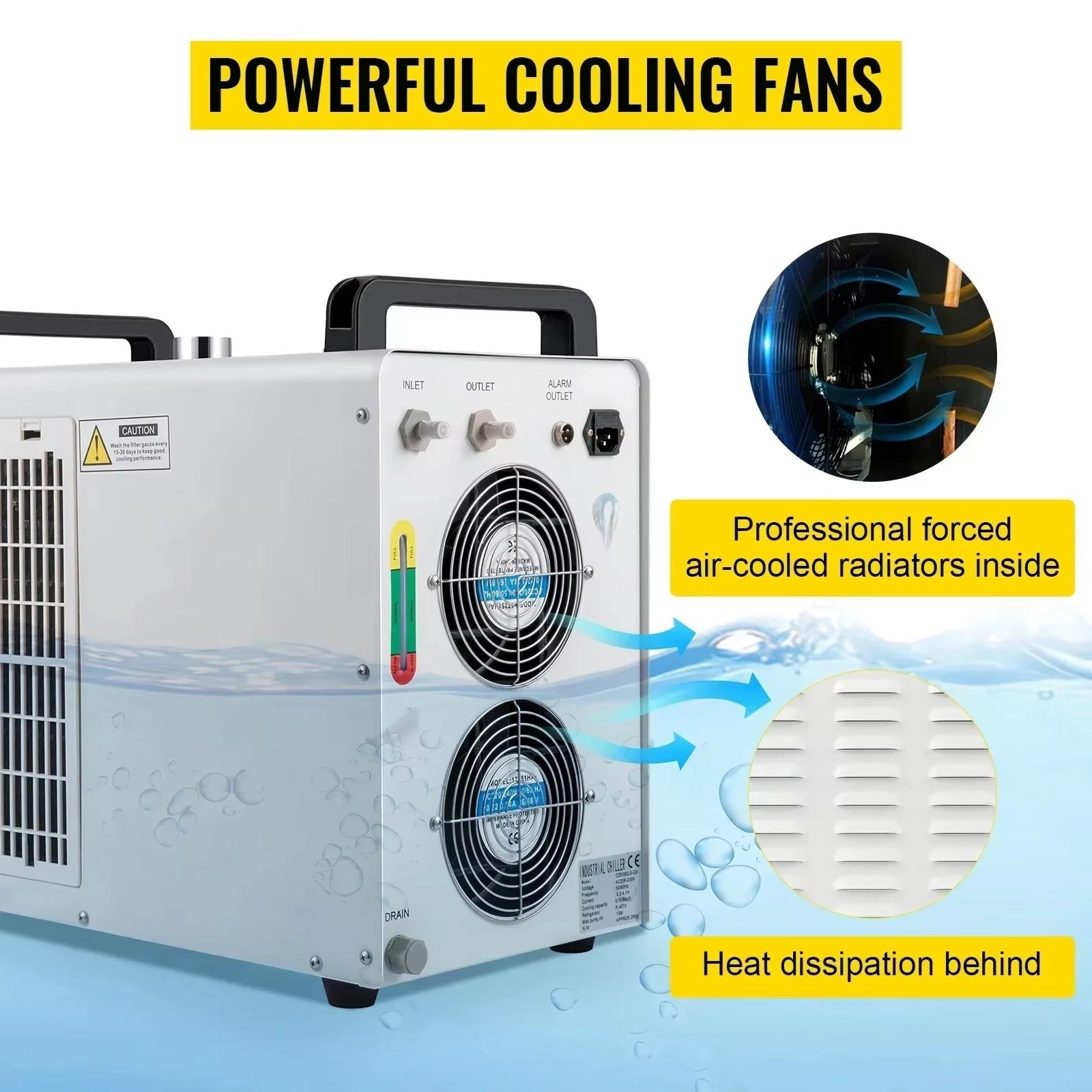 Sihao CW-5200 chiller acqua laser CO2 6L R-134a doppia ventola