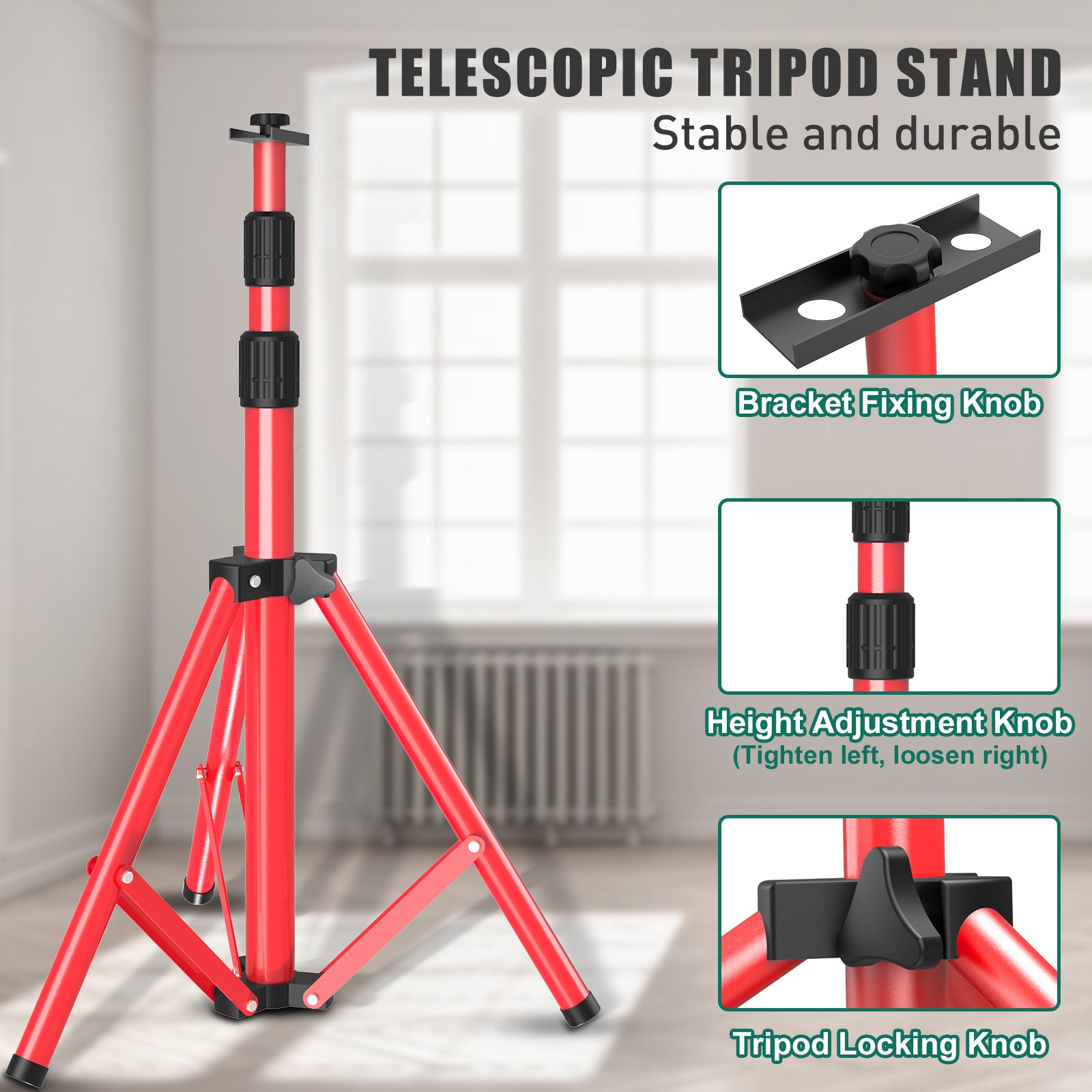 HYCHIKA Faro LED Cantiere Treppiede 2x60W 14000lm