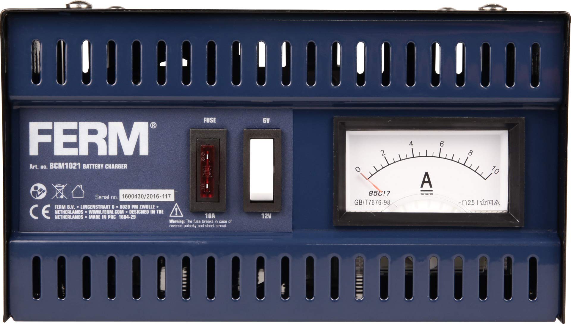 FERM BCM1021 Caricabatterie Auto Moto 6-12V 5A 75Ah