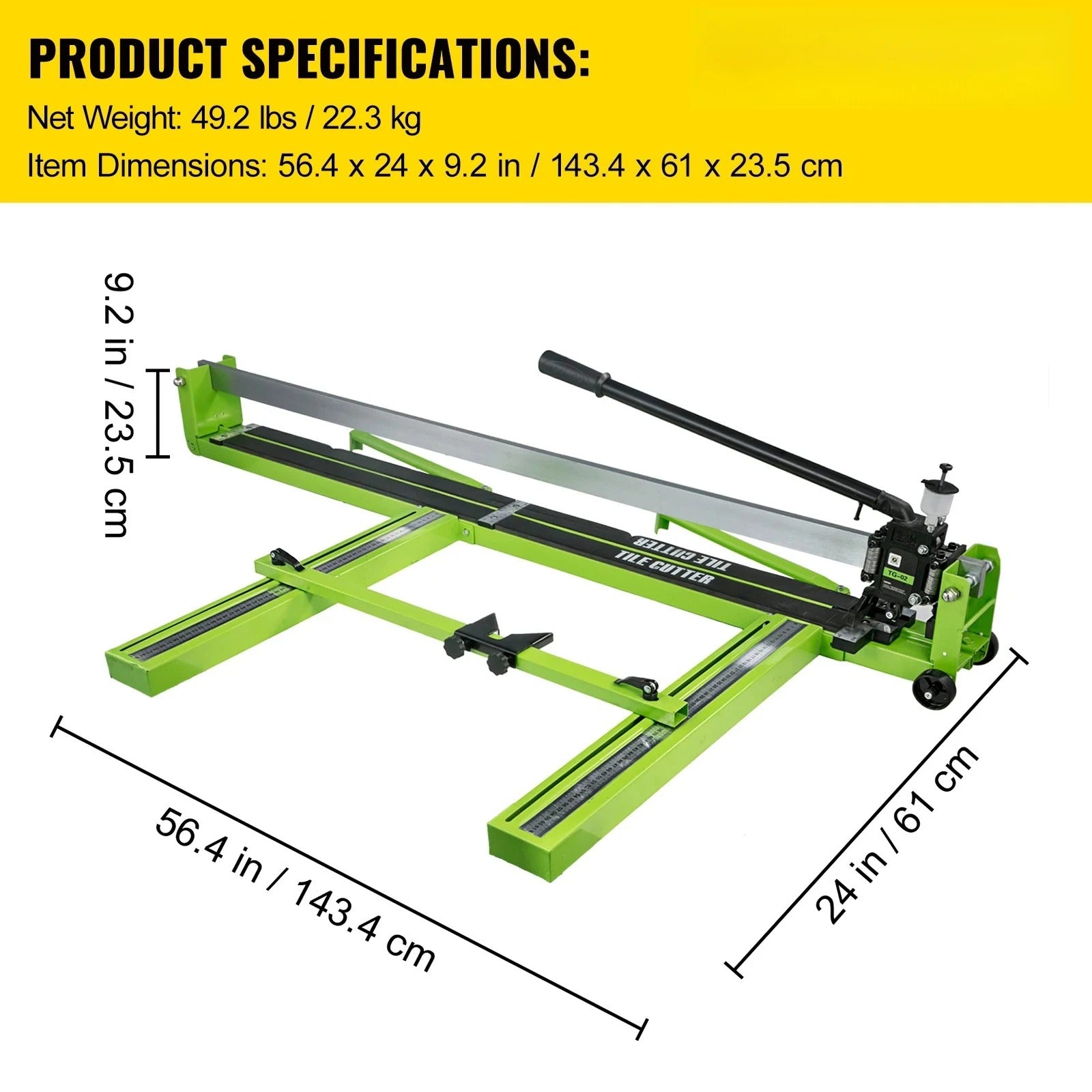 Sihao Tools Tagliapiastrelle Manuale 1000mm Laser 15mm