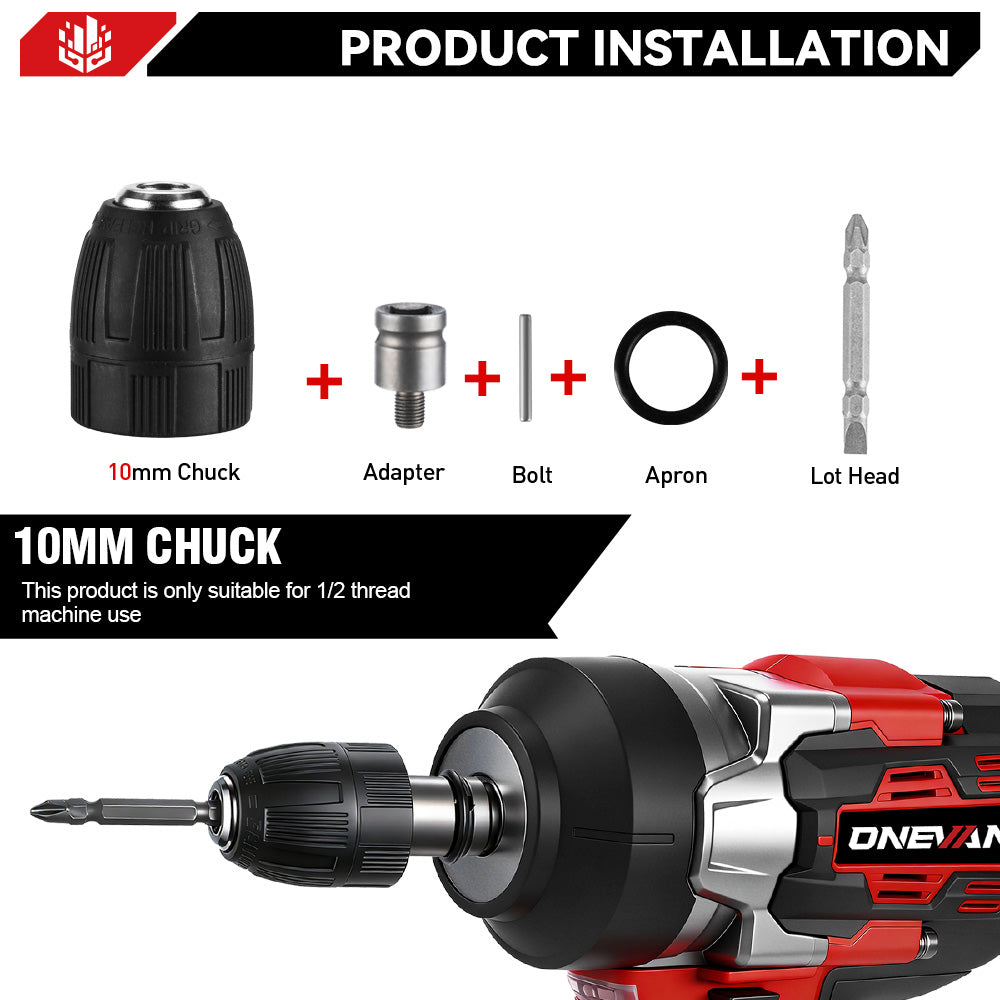 ONEVAN Avvitatore Impulsi 1/2" 2800N·m Brushless Solo Corpo