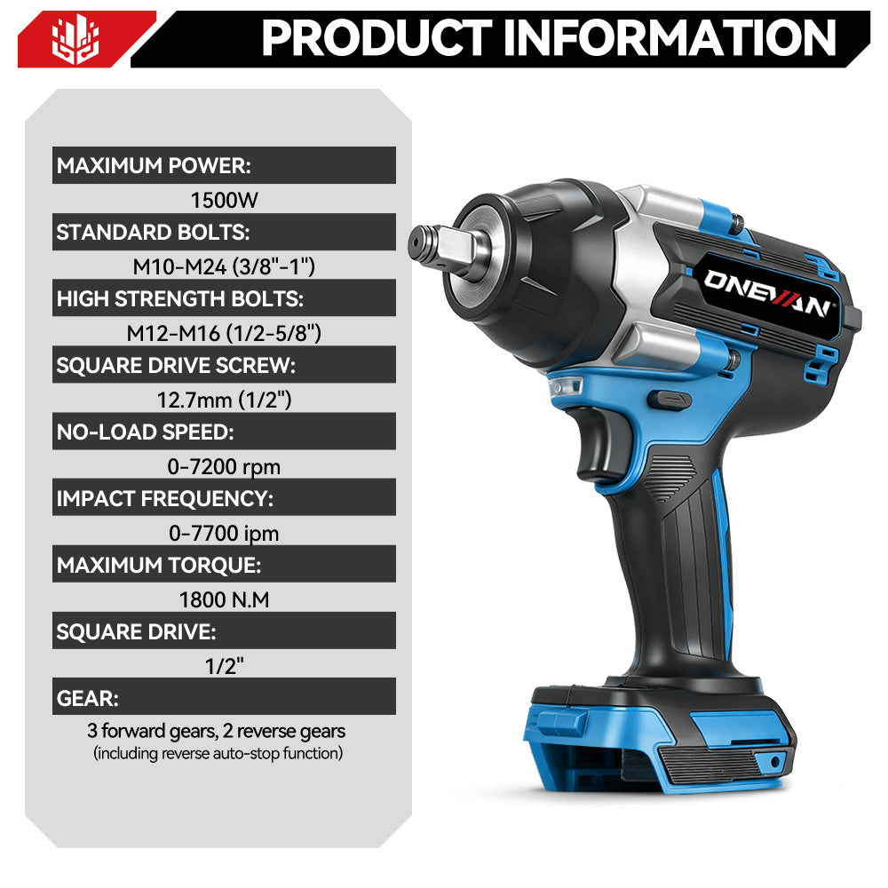 ONEVAN Cordless Tool Set Kit 3 Avvitatori 3500N·m 3.0Ah
