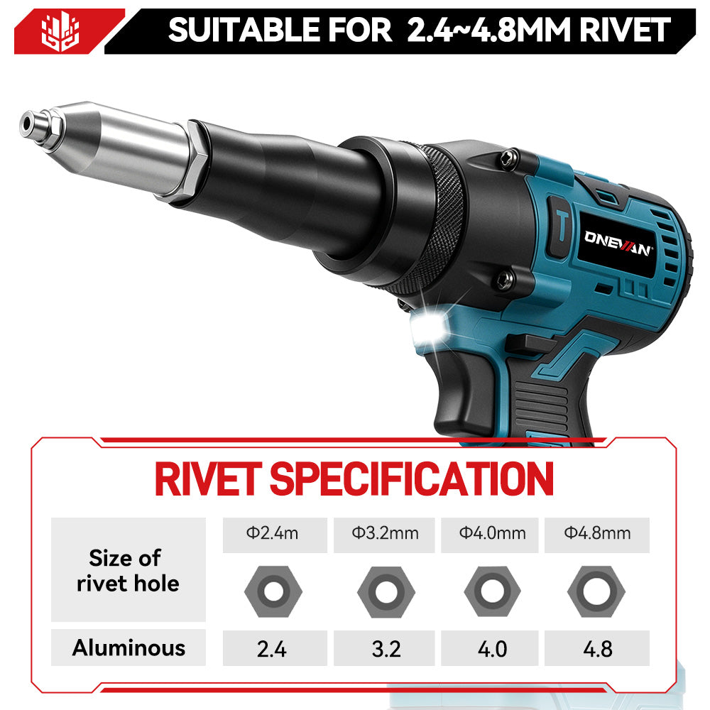 ONEVAN Home Improvement Rivettatrice 2.4-4.8mm solo corpo