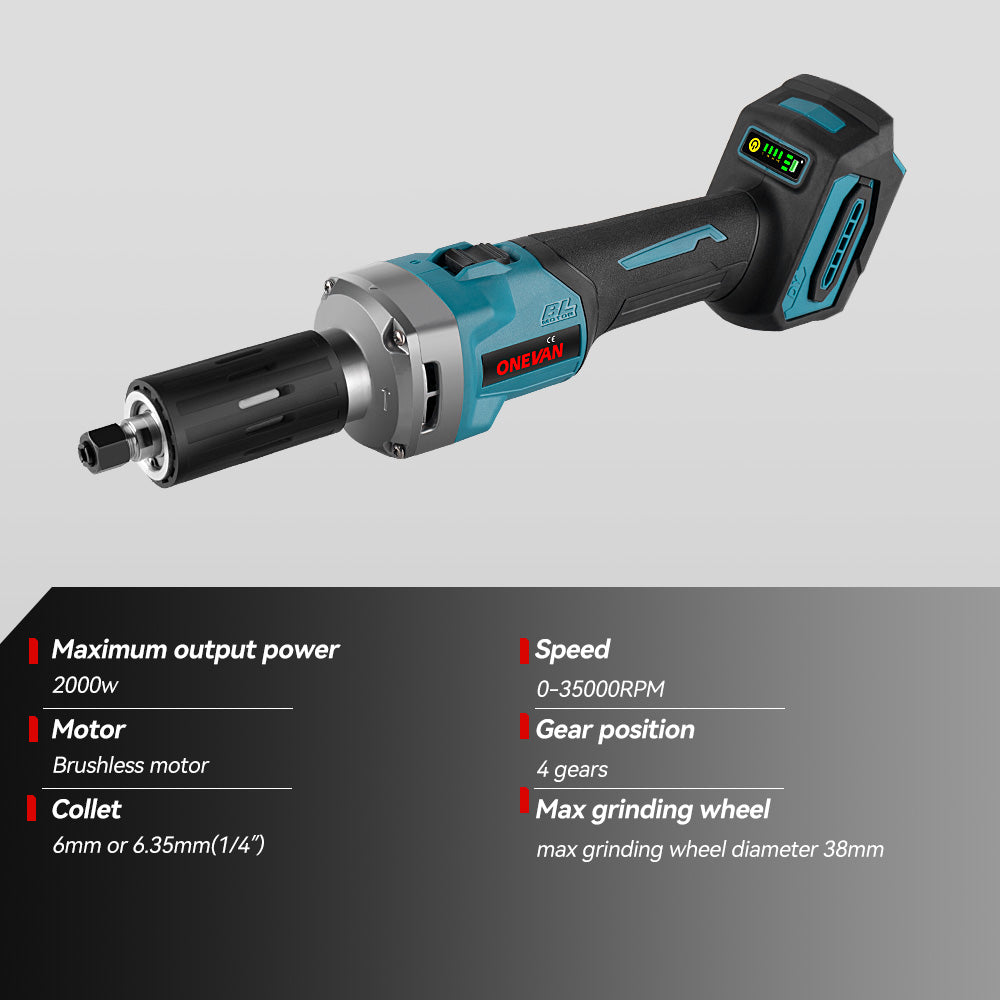 ONEVAN Woodworking Tools Smerigliatrice Diritta 6mm 660W EU