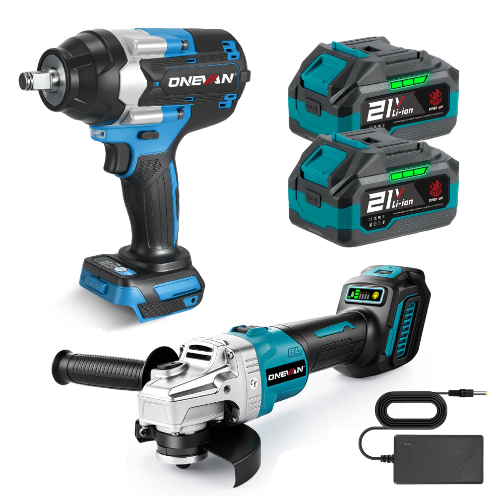 ONEVAN Cordless Tool Set kit 2pz avvitatore smerigliatrice 3Ah